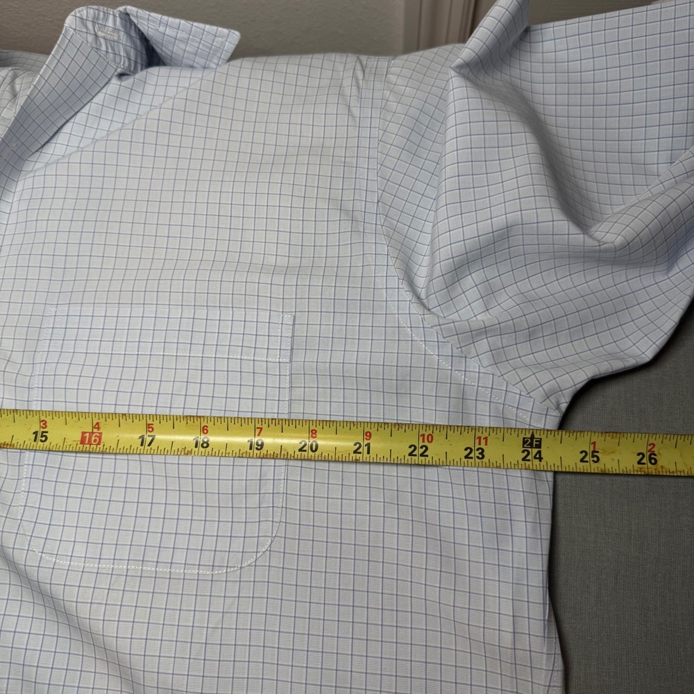 Brooks Brothers Non-Iron Dress Shirt 15.5 33 Traditional Fit Blue Windowpane - Picture 6 of 9